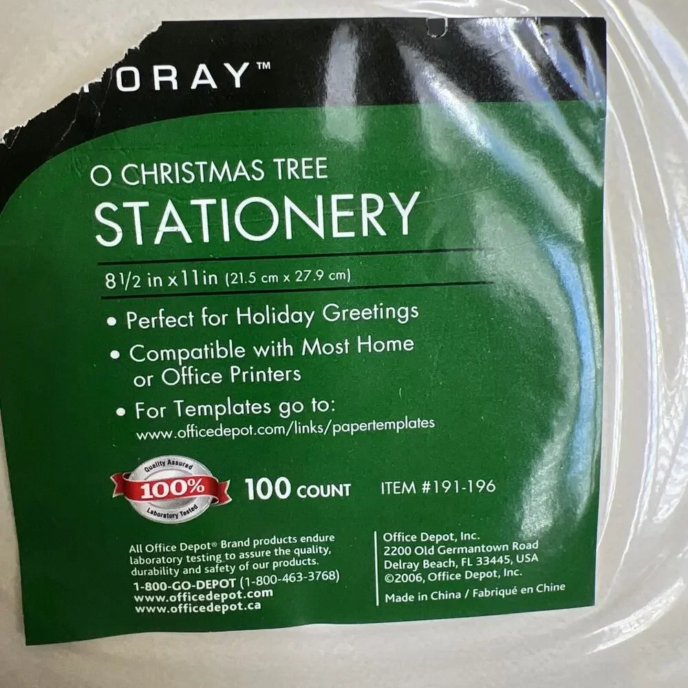 2006 Foray O Christmas Tree Stationary Item 191-196 54 Out Of 100 Count